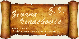 Živana Vidačković vizit kartica
